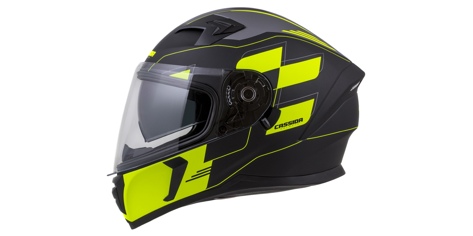Full face helmet CASSIDA INTEGRAL 3.0 ROXOR yellow fluo matt/ white/ black/ grey 2XL