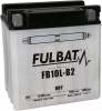 Konventionelle Motorradbatterie (mit Säurepackung) FULBAT FB10L-B2  (YB10L-B2) Acid pack included