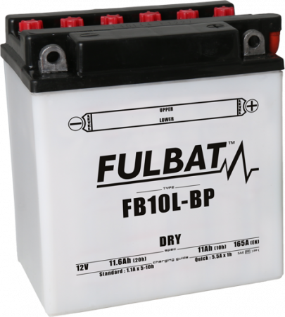 Konventionelle Motorradbatterie (mit Säurepackung) FULBAT FB10L-BP  (YB10L-BP) Acid pack included