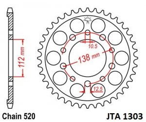 Aluminium-Ketten Rad JT 44T, 520