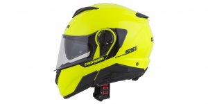 Full face helmet CASSIDA COMPRESS 2.0 REFRACTION yellow fluo / black / grey XL