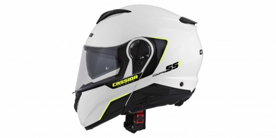 Full face helmet CASSIDA COMPRESS 2.0 REFRACTION white / black / yellow fluo XS