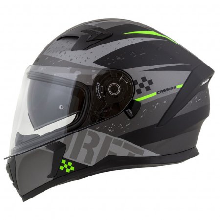 Full face helmet CASSIDA INTEGRAL 3.0 DRFT matt grey /black /green M